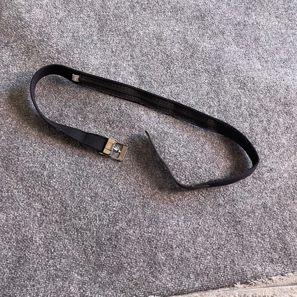 Go Travel Black Webbing Money Belt Hidden Interior Zipper Security Pocket 47in